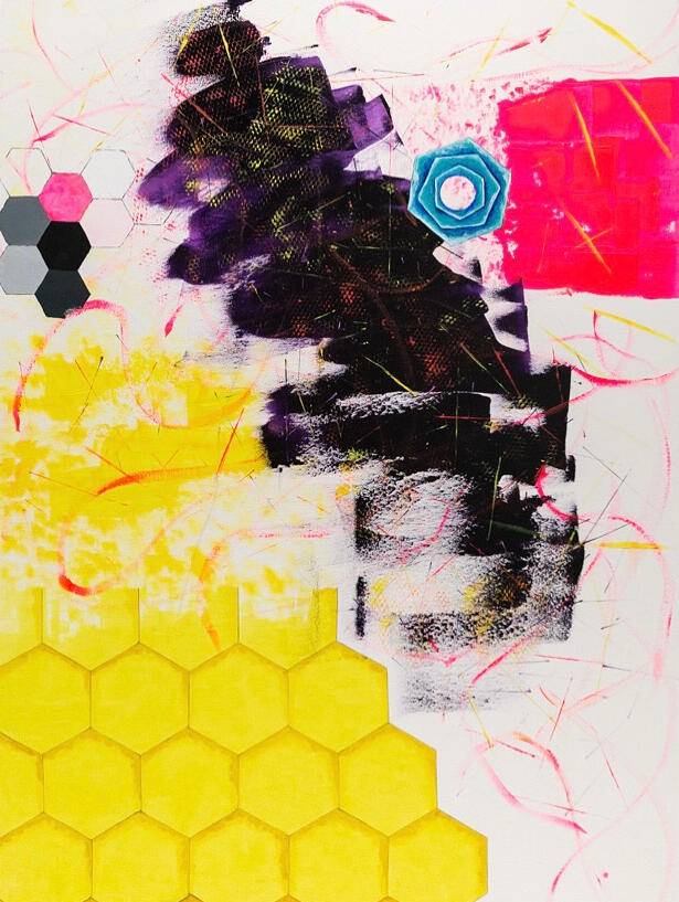 “The Beekeeper” • 36” x 48” • Acrylic on gallery canvas